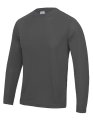 Heren Sportshirt Lange Mouw AWDis JC002 Charcoal